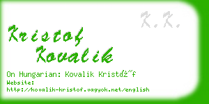 kristof kovalik business card